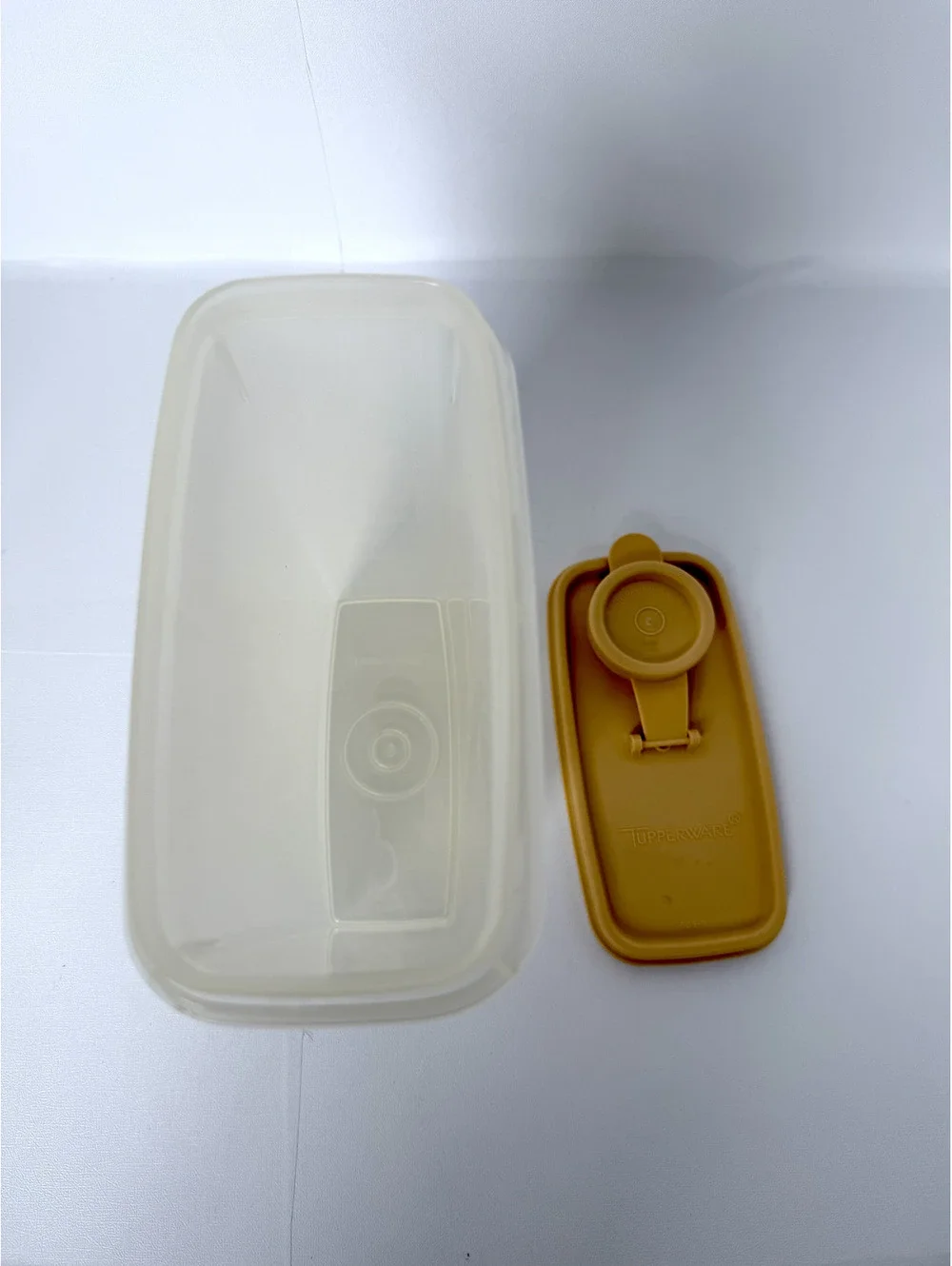 Plastic Storage Container with Pour Spout Lid in Beige and Cream